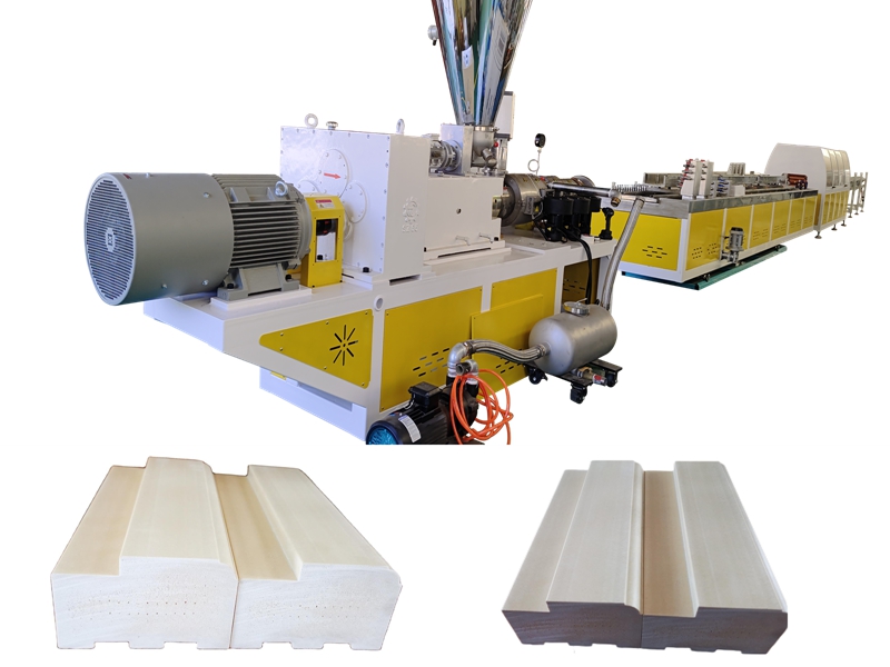 Línea de máquina de extrusión de producción de marco de puerta sólida de PVC WPC