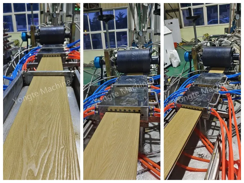 Línea de producción de cubiertas en relieve de un paso WPC
